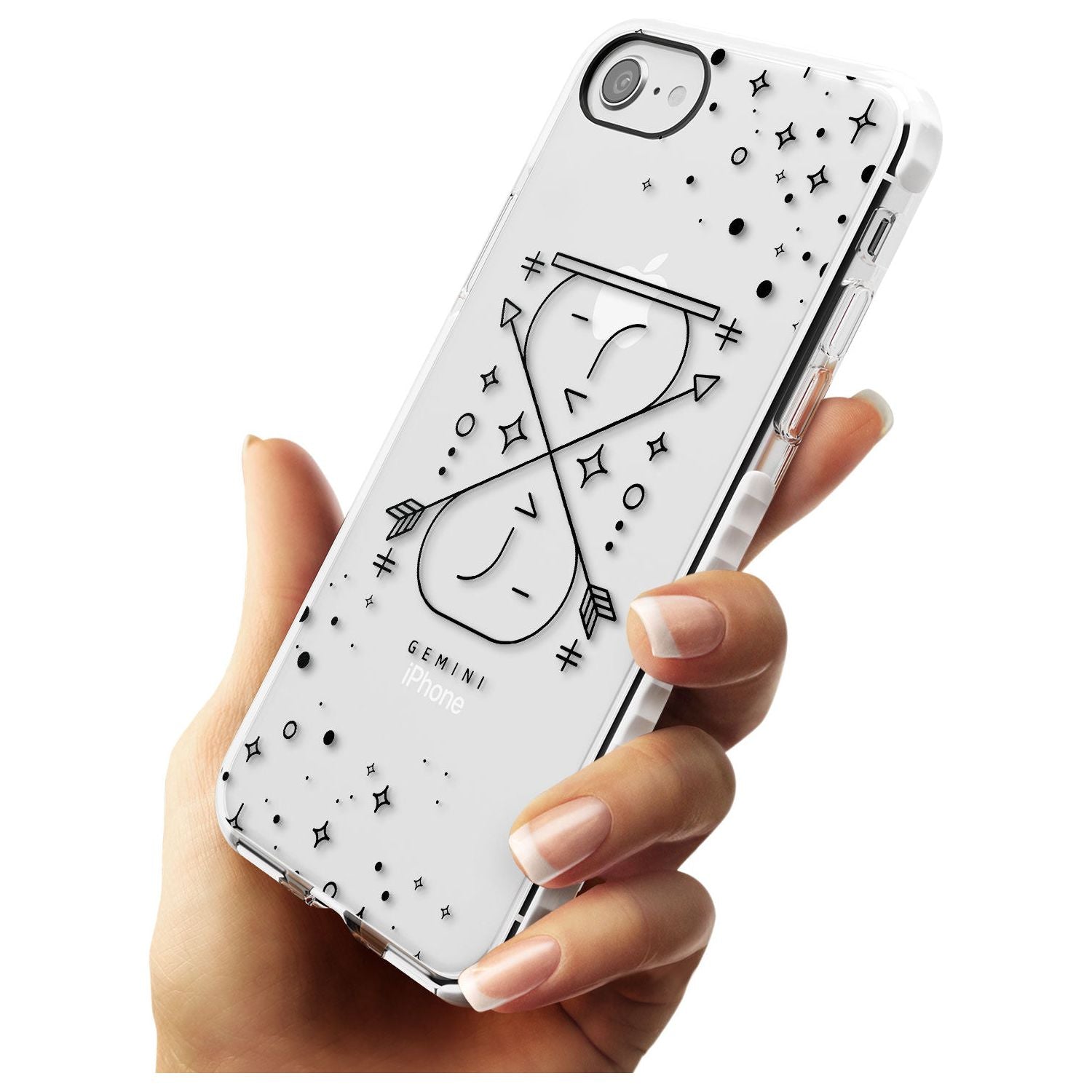 Gemini Emblem - Transparent Design Impact Phone Case for iPhone SE 8 7 Plus