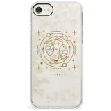 Pisces Emblem - Solid Gold Marbled Design Impact Phone Case for iPhone SE 8 7 Plus