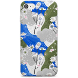 Blue & Grey Daisies Pattern iPhone Case  Slim Case Phone Case - Case Warehouse