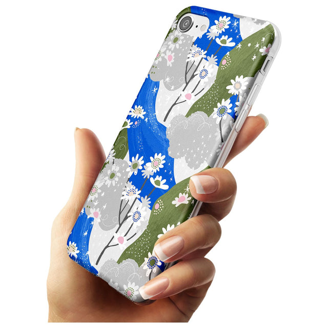 Blue & Grey Daisies Pattern iPhone Case   Phone Case - Case Warehouse