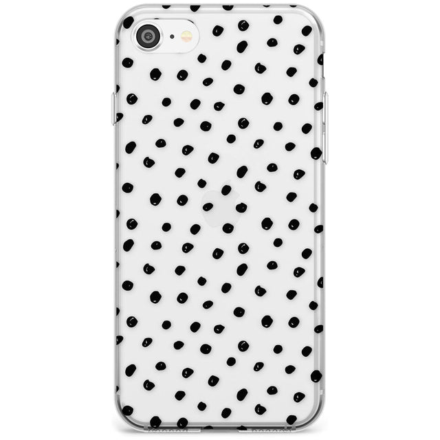 Messy Black Dot Pattern Black Impact Phone Case for iPhone SE 8 7 Plus