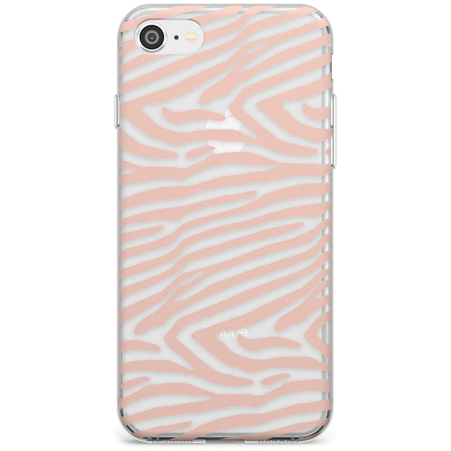Horizontal Zebra Stripes Transparent Animal Print Phone Case iPhone 7/8 / Clear Case,iPhone SE / Clear Case Blanc Space