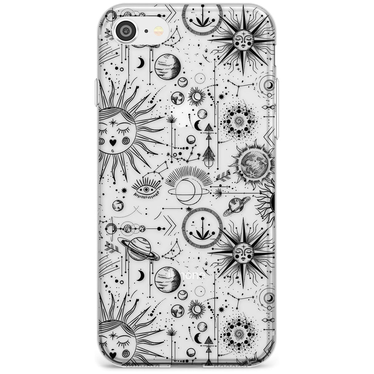 Suns & Planets Vintage Astrological Slim TPU Phone Case for iPhone SE 8 7 Plus