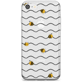 Sweet as Honey Patterns: Bees & Stripes (Clear) Slim TPU Phone Case for iPhone SE 8 7 Plus