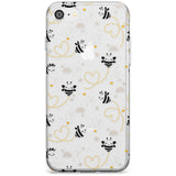 Sweet as Honey Patterns: Bees & Hearts (Clear) Slim TPU Phone Case for iPhone SE 8 7 Plus