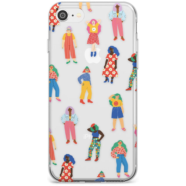 Girls Pattern Slim TPU Phone Case for iPhone SE 8 7 Plus