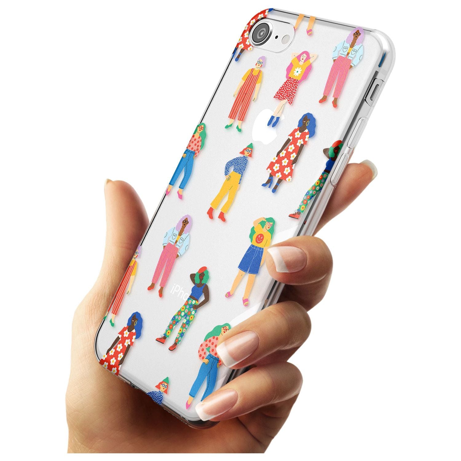 Girls Pattern Slim TPU Phone Case for iPhone SE 8 7 Plus