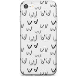 Boob Pattern (Black) Black Impact Phone Case for iPhone SE 8 7 Plus