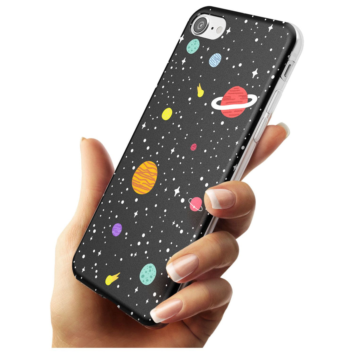 Cute Cartoon Planets Slim TPU Phone Case for iPhone SE 8 7 Plus