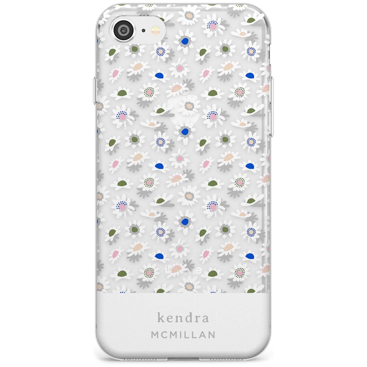 Grey & White Daisies Floral Design iPhone Case  Slim Case Custom Phone Case - Case Warehouse