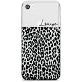 CustomSeafoam Green & Cursive Leopard Spots Slim TPU Phone Case for iPhone SE 8 7 Plus