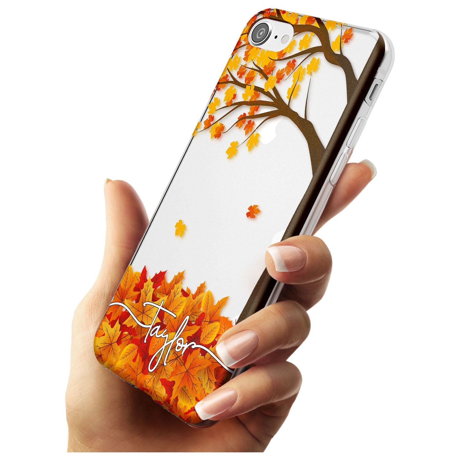 Personalised Autumn Leaves Slim TPU Phone Case for iPhone SE 8 7 Plus