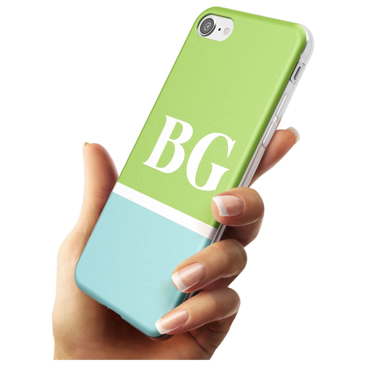 Colourblock: Green & Turquoise Slim TPU Phone Case for iPhone SE 8 7 Plus