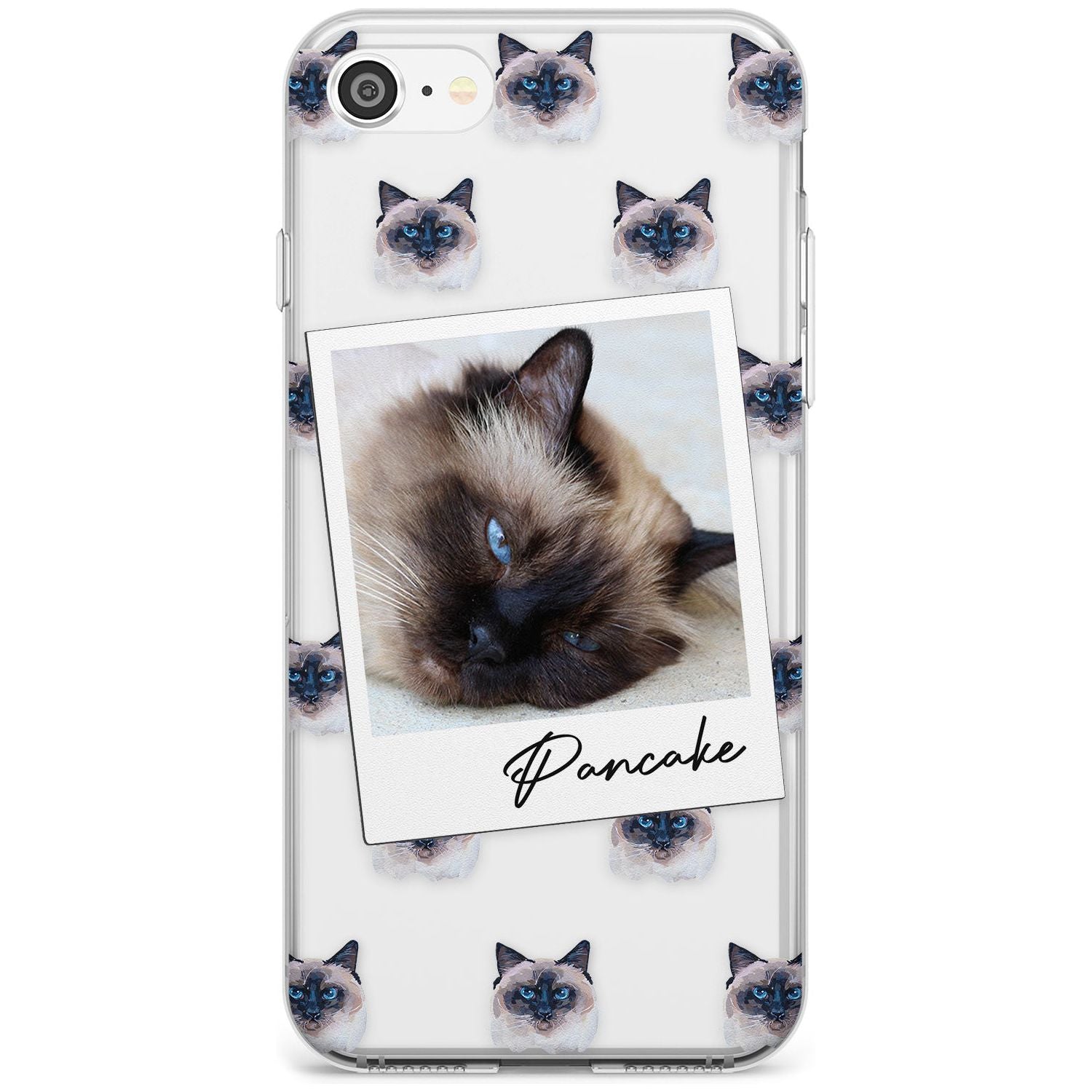 Personalised Burmese Cat Photo Custom Phone Case iPhone SE / Clear Case,iPhone 7/8 / Clear Case Blanc Space