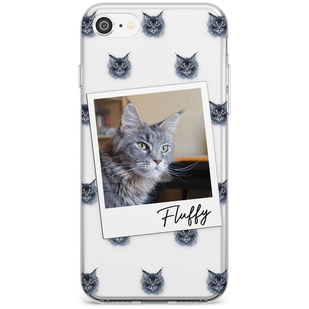 Personalised Maine Coon Photo Custom Phone Case iPhone SE / Clear Case,iPhone 7/8 / Clear Case Blanc Space