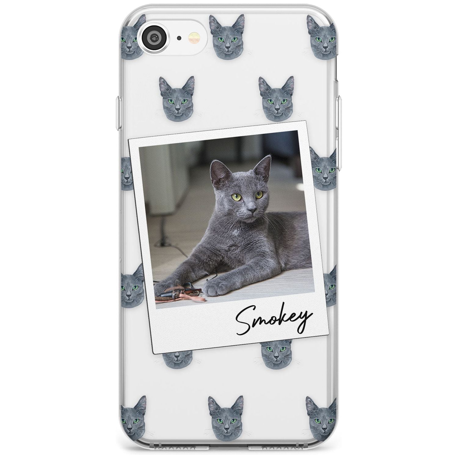 Personalised Korat Cat Photo Custom Phone Case iPhone SE / Clear Case,iPhone 7/8 / Clear Case Blanc Space