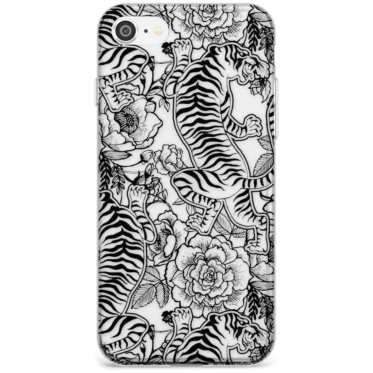 Personalised Chinese Tiger Pattern Slim TPU Phone Case for iPhone SE 8 7 Plus