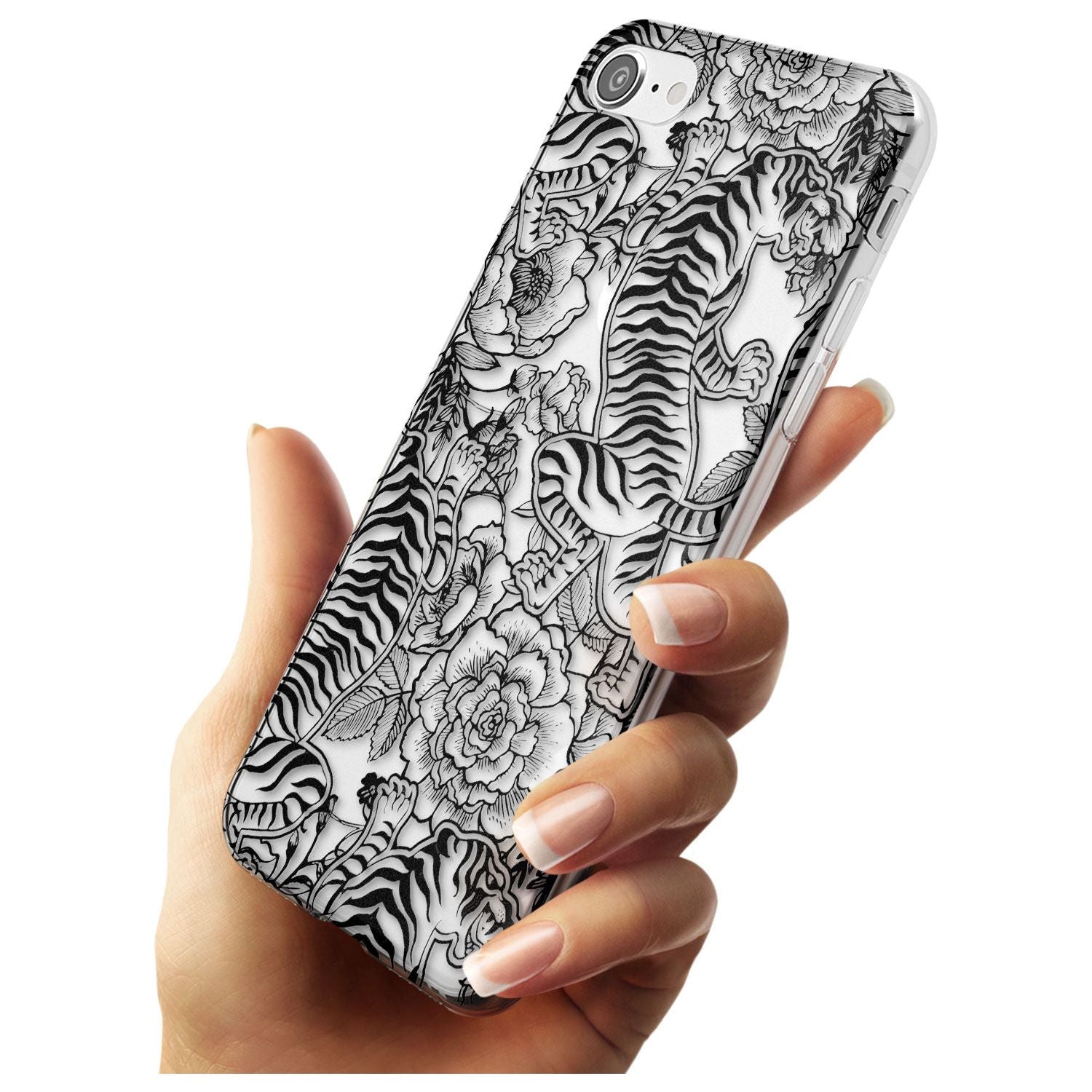 Personalised Chinese Tiger Pattern Slim TPU Phone Case for iPhone SE 8 7 Plus