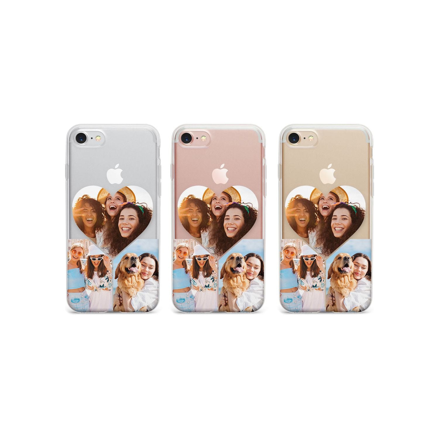 Personalised Heart Photo Grid Phone Case for iPhone SE