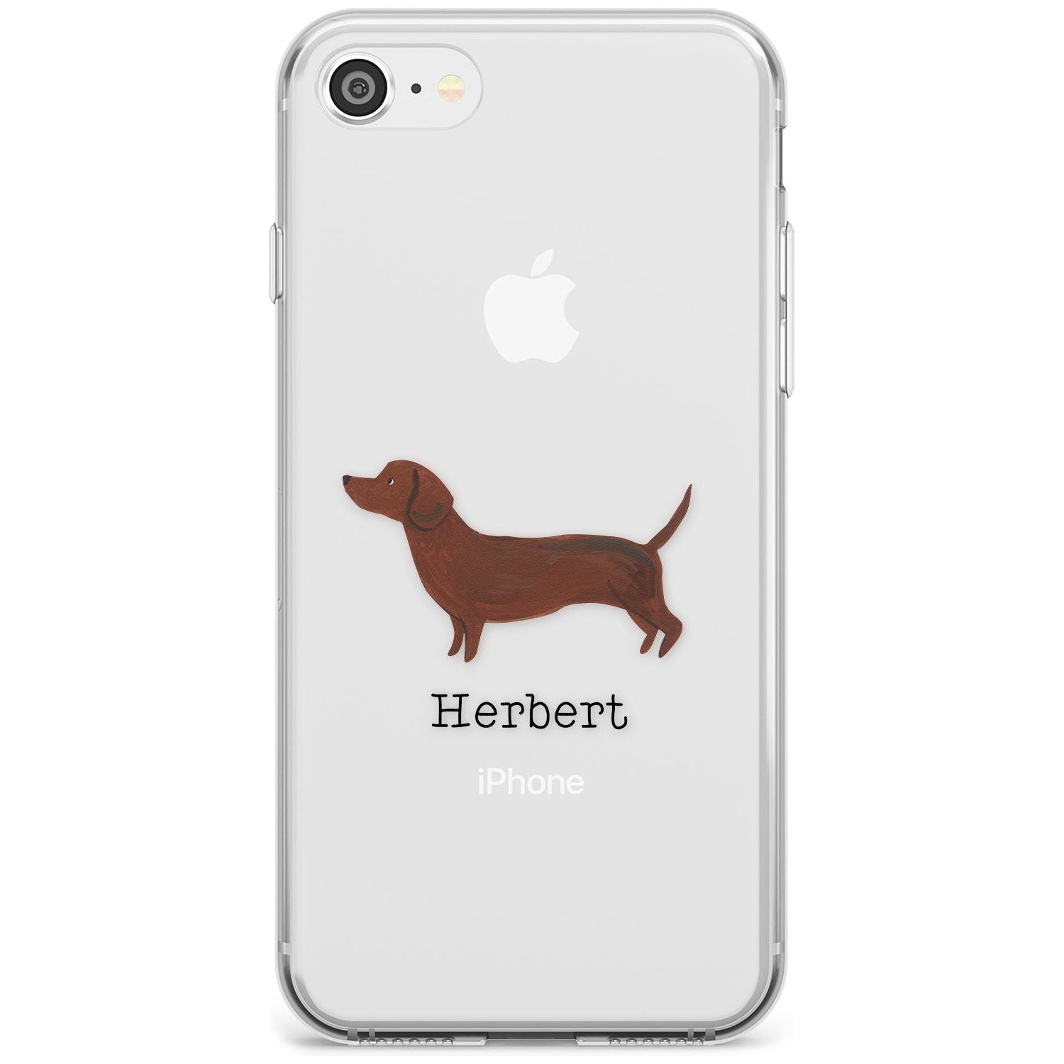 Hand Painted Sausage Dog Slim TPU Phone Case for iPhone SE 8 7 Plus