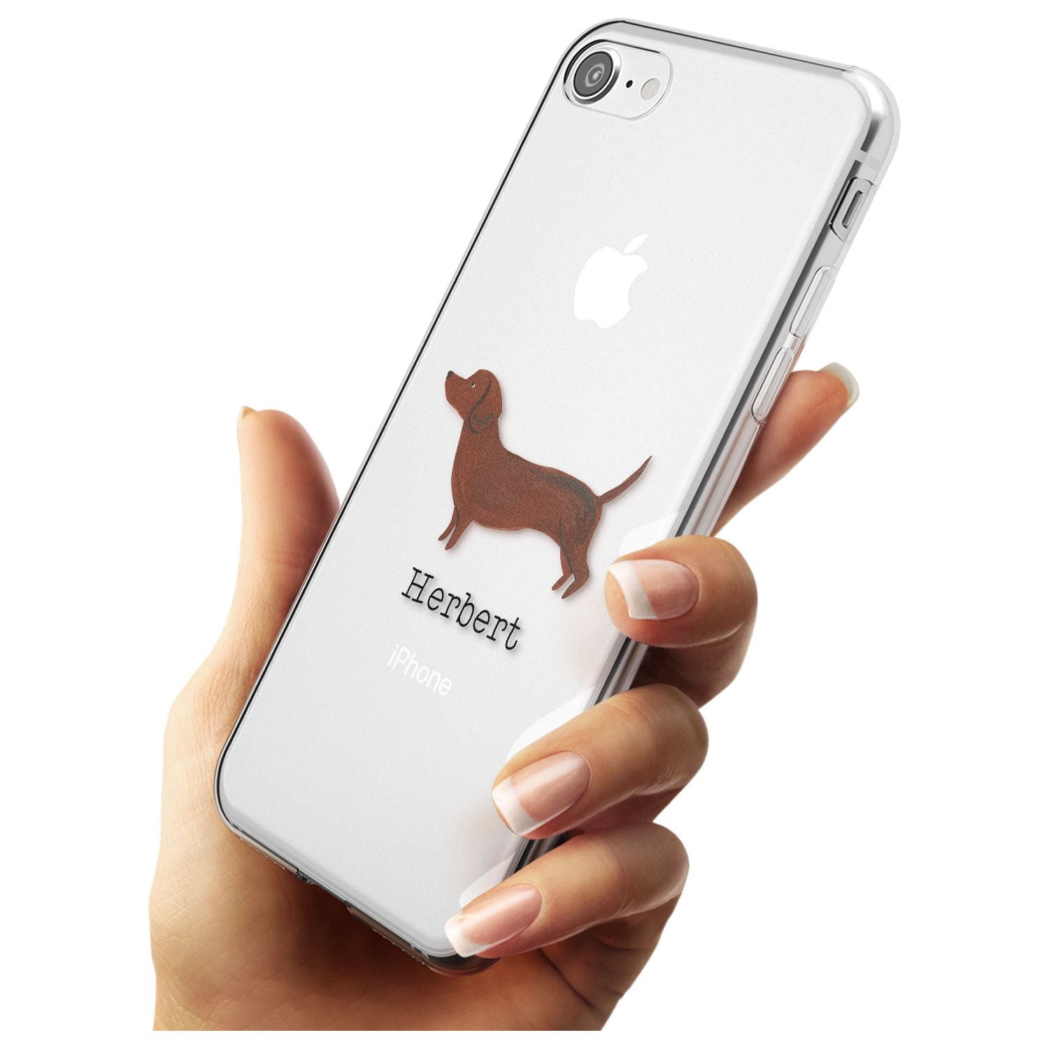 Hand Painted Sausage Dog Slim TPU Phone Case for iPhone SE 8 7 Plus