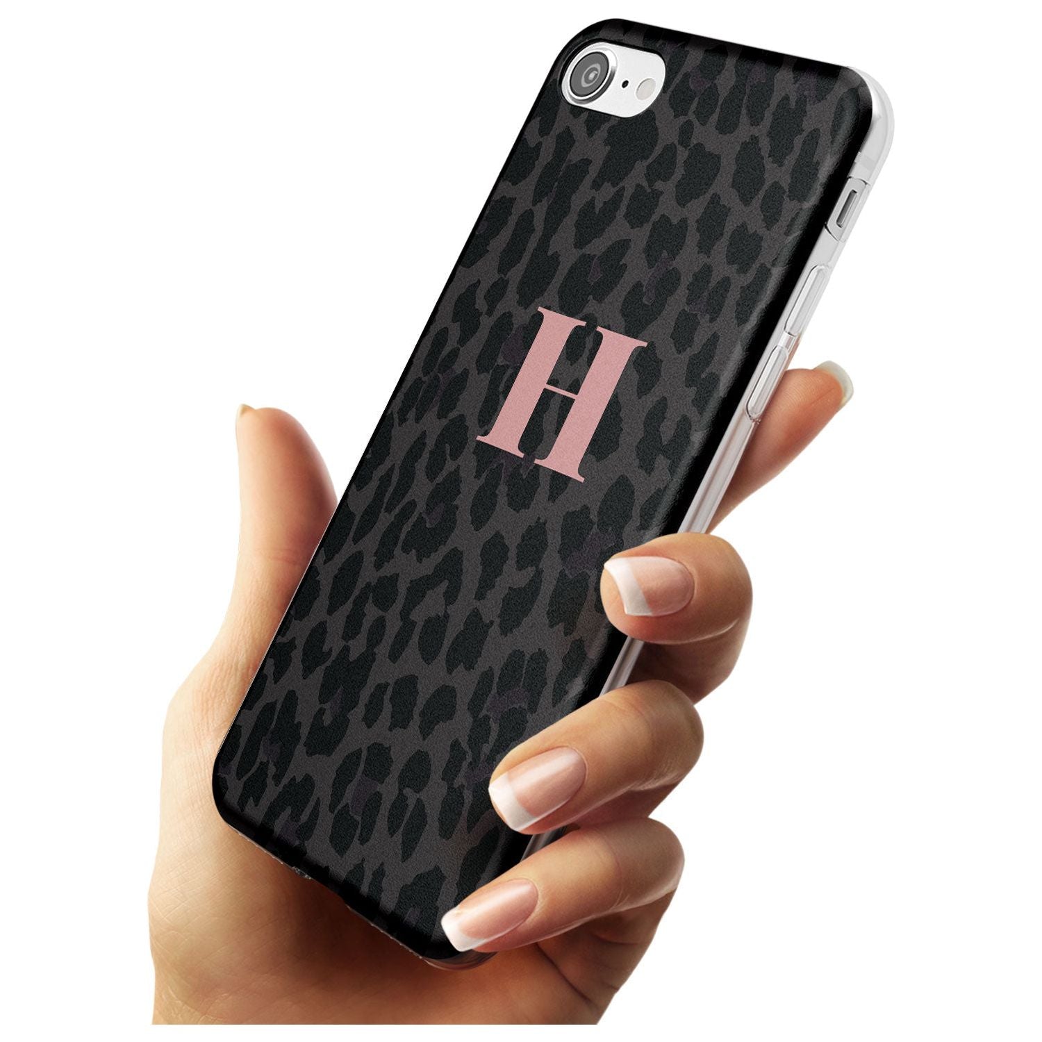 Small Pink Leopard Monogram Slim TPU Phone Case for iPhone SE 8 7 Plus
