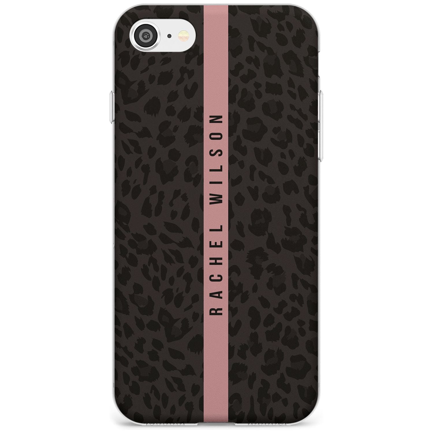Pink Stripe Leopard Pattern Slim TPU Phone Case for iPhone SE 8 7 Plus