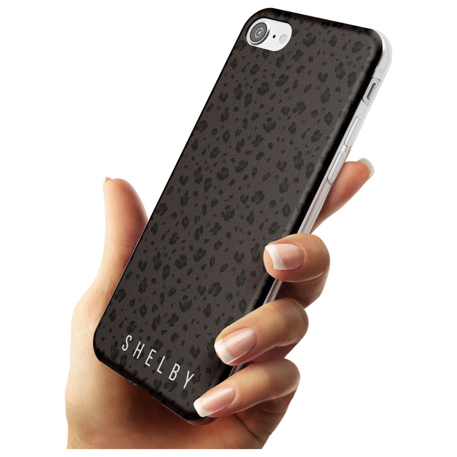 Minimal Lettering Dark Leopard Slim TPU Phone Case for iPhone SE 8 7 Plus