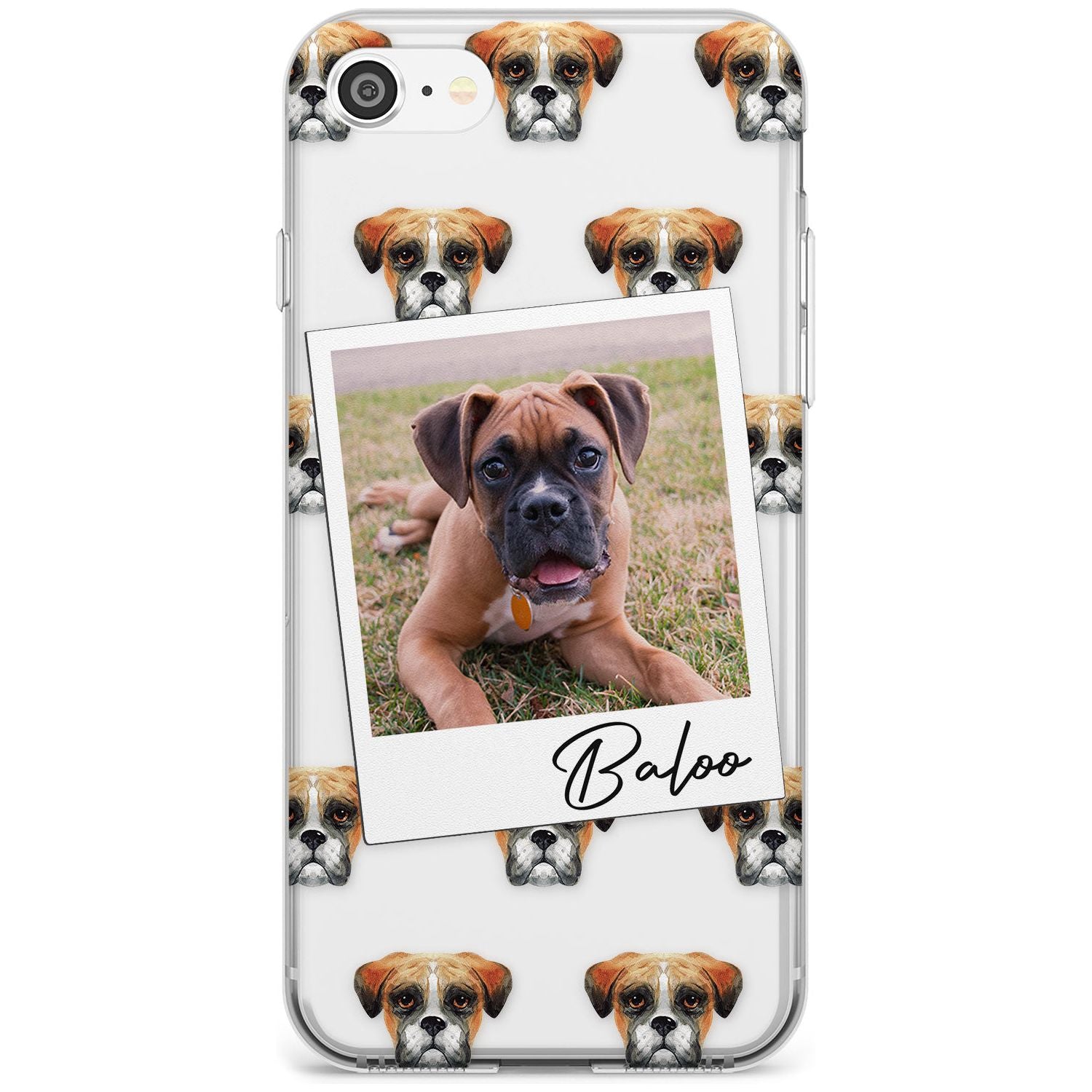 Boxer - Custom Dog Photo Black Impact Phone Case for iPhone SE 8 7 Plus