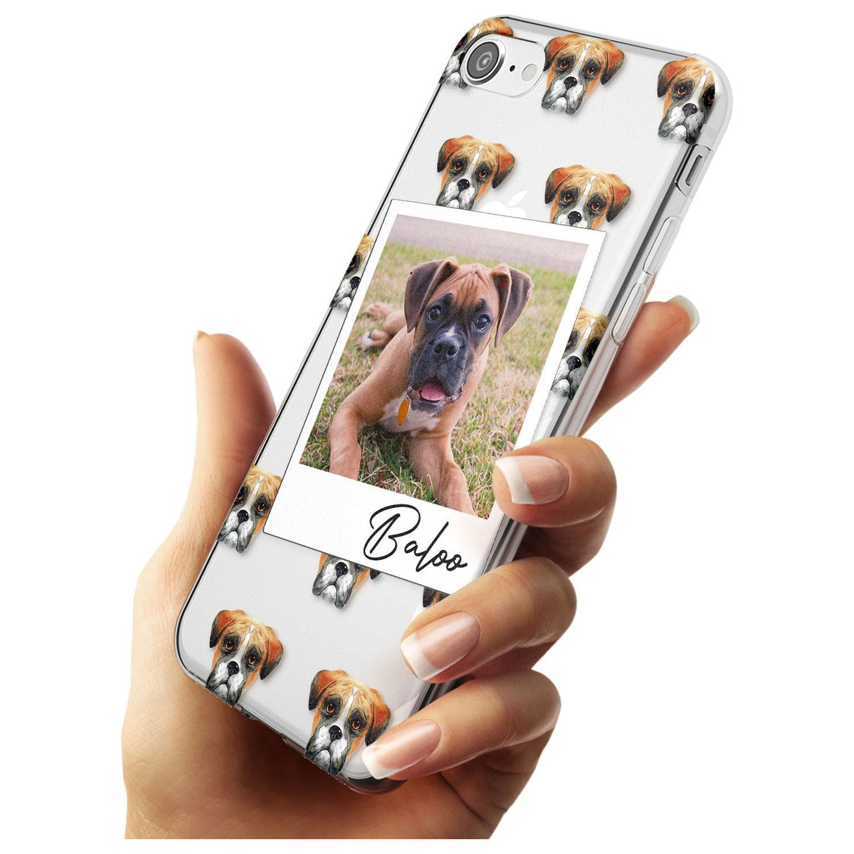 Boxer - Custom Dog Photo Black Impact Phone Case for iPhone SE 8 7 Plus