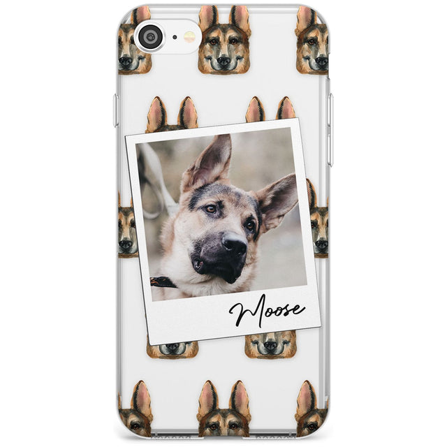 German Shepherd - Custom Dog Photo Black Impact Phone Case for iPhone SE 8 7 Plus