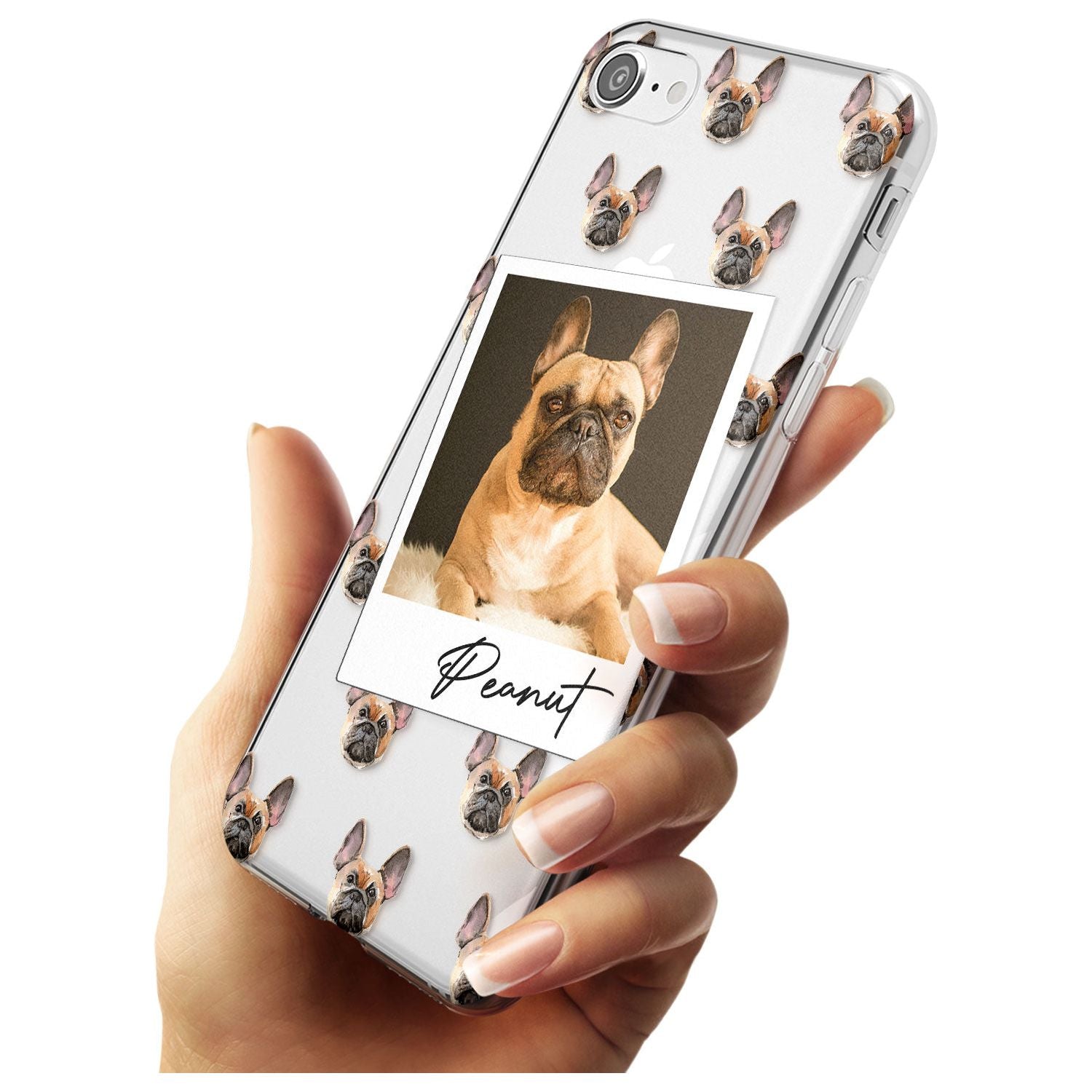 French Bulldog, Tan - Custom Dog Photo Black Impact Phone Case for iPhone SE 8 7 Plus