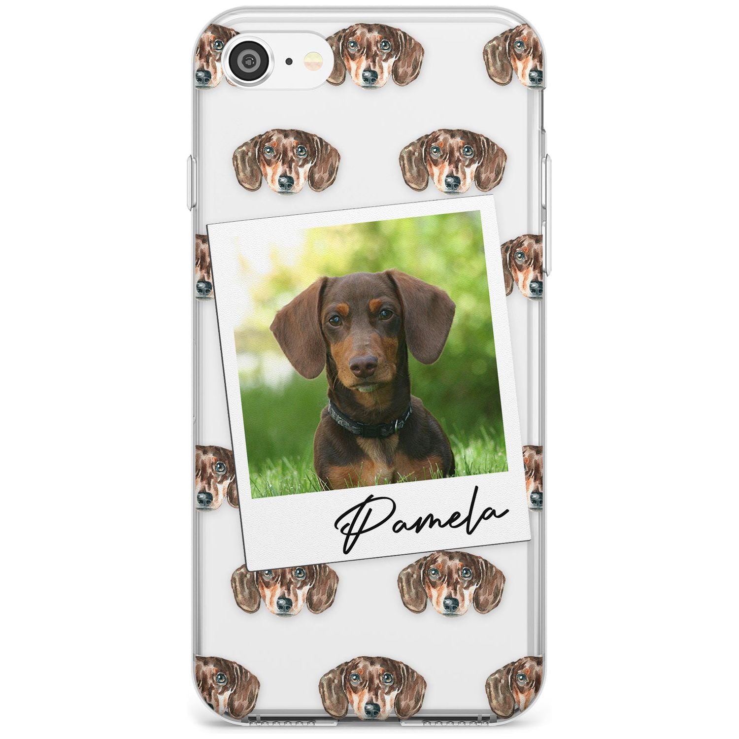 Dachshund, Brown - Custom Dog Photo Black Impact Phone Case for iPhone SE 8 7 Plus