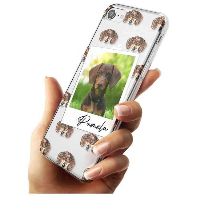 Dachshund, Brown - Custom Dog Photo Black Impact Phone Case for iPhone SE 8 7 Plus