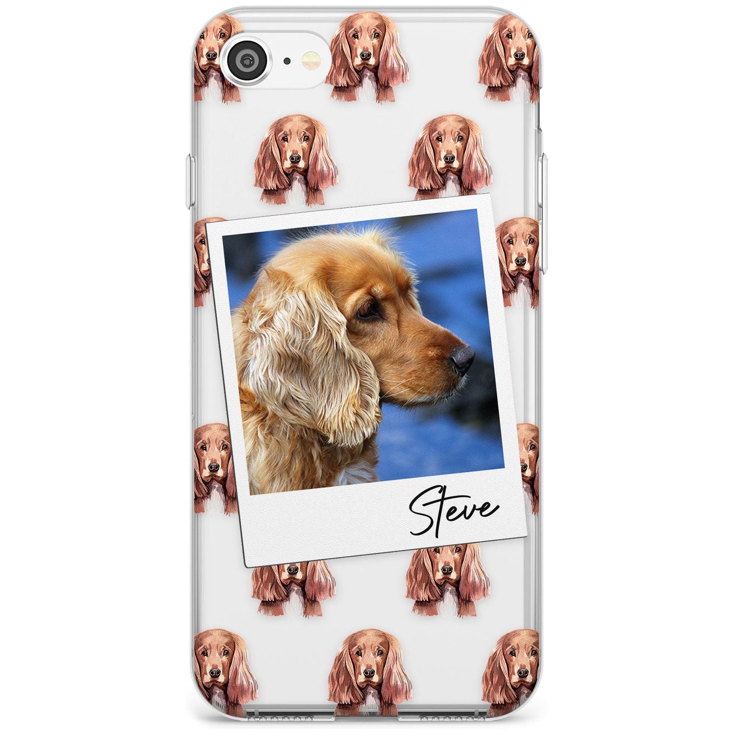 Cocker Spaniel - Custom Dog Photo Black Impact Phone Case for iPhone SE 8 7 Plus