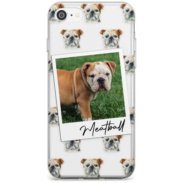 English Bulldog - Custom Dog Photo Black Impact Phone Case for iPhone SE 8 7 Plus