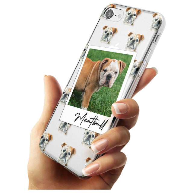 English Bulldog - Custom Dog Photo Black Impact Phone Case for iPhone SE 8 7 Plus