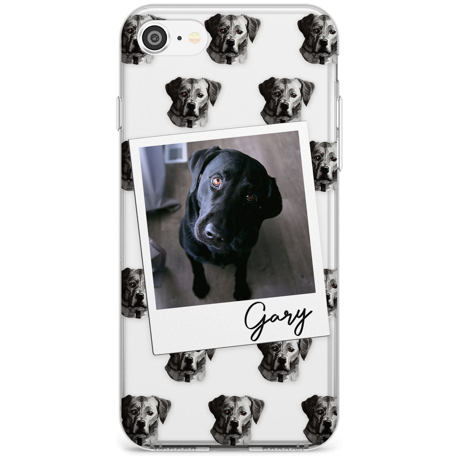Labrador, Black - Custom Dog Photo Black Impact Phone Case for iPhone SE 8 7 Plus