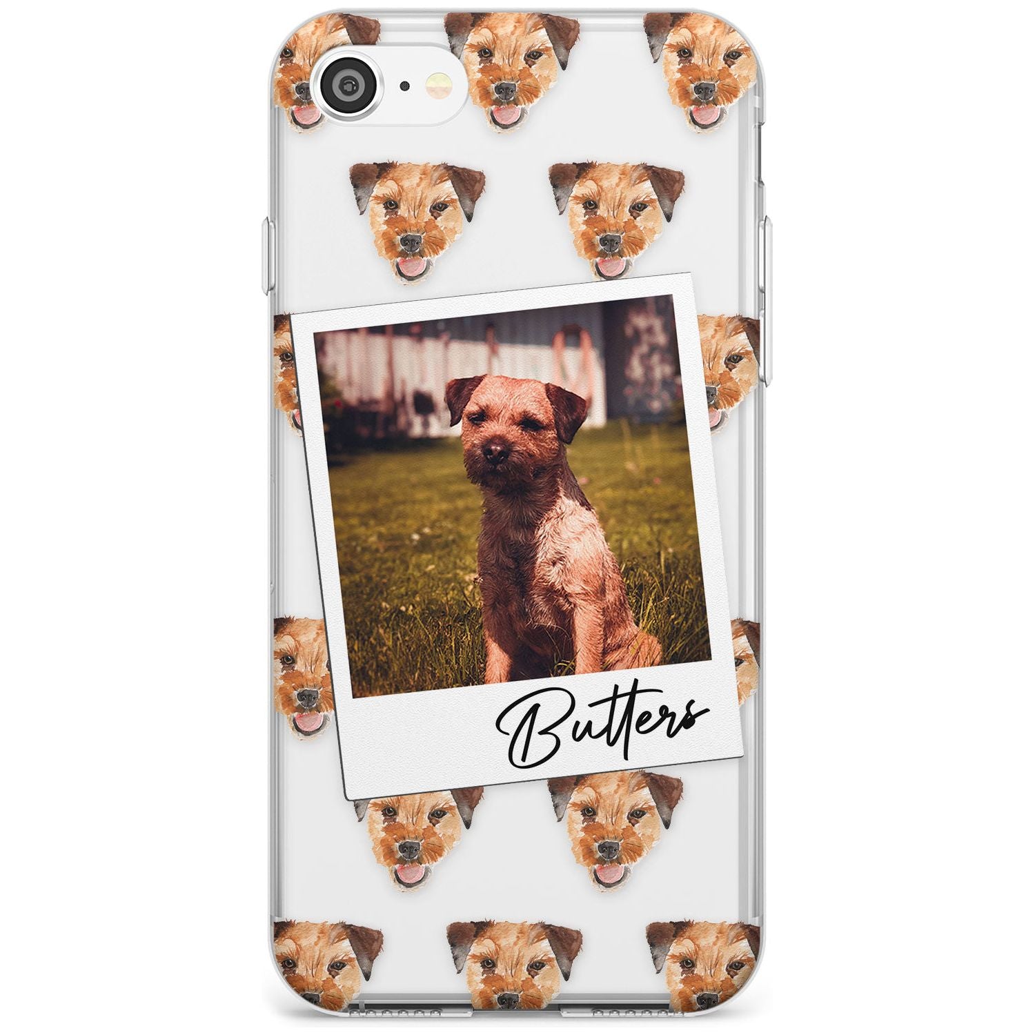 Border Terrier - Custom Dog Photo Black Impact Phone Case for iPhone SE 8 7 Plus