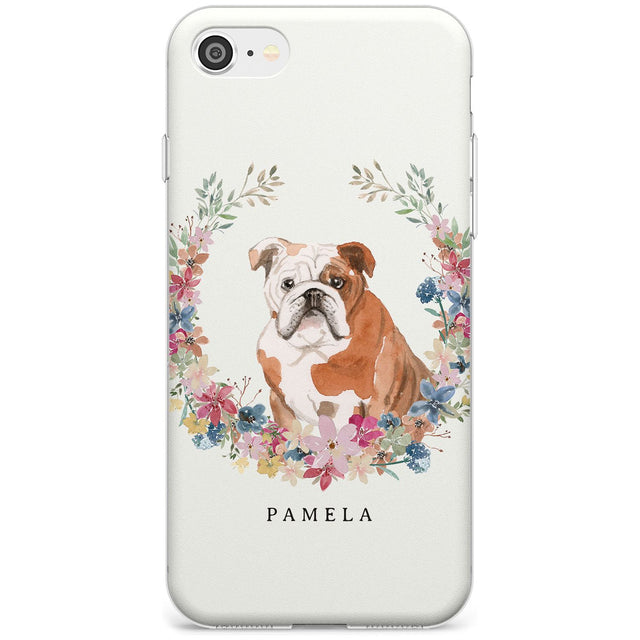 English Bulldog - Watercolour Dog Portrait Slim TPU Phone Case for iPhone SE 8 7 Plus
