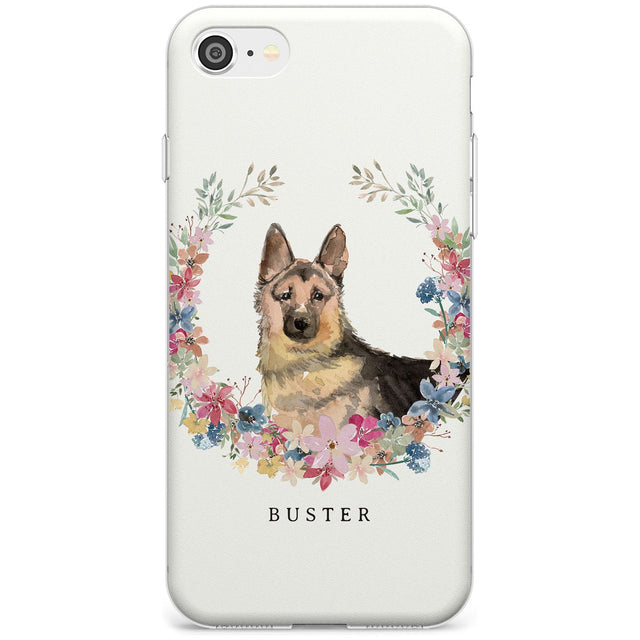 German Shepherd - Watercolour Dog Portrait Slim TPU Phone Case for iPhone SE 8 7 Plus