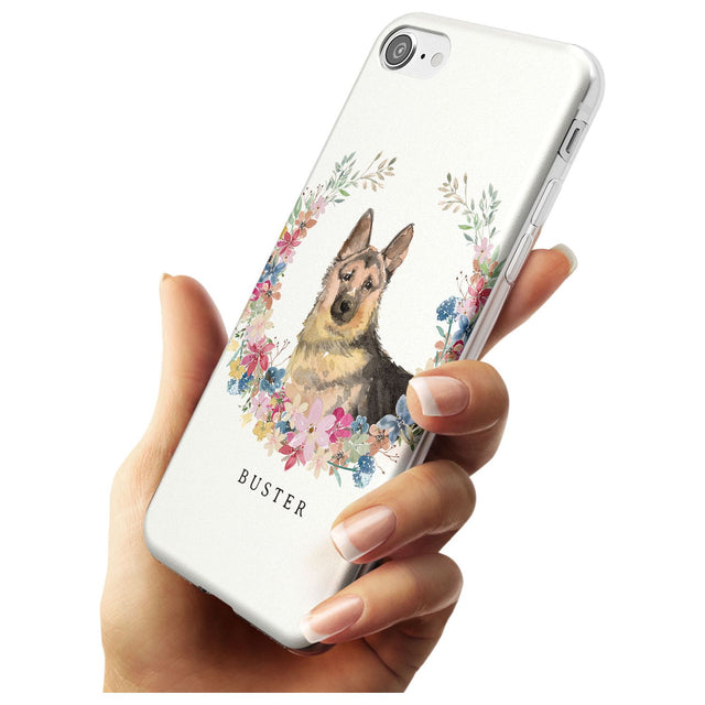 German Shepherd - Watercolour Dog Portrait Slim TPU Phone Case for iPhone SE 8 7 Plus