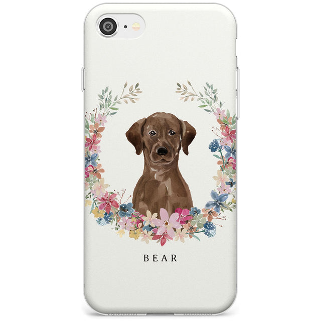 Chocolate Lab - Watercolour Dog Portrait Slim TPU Phone Case for iPhone SE 8 7 Plus