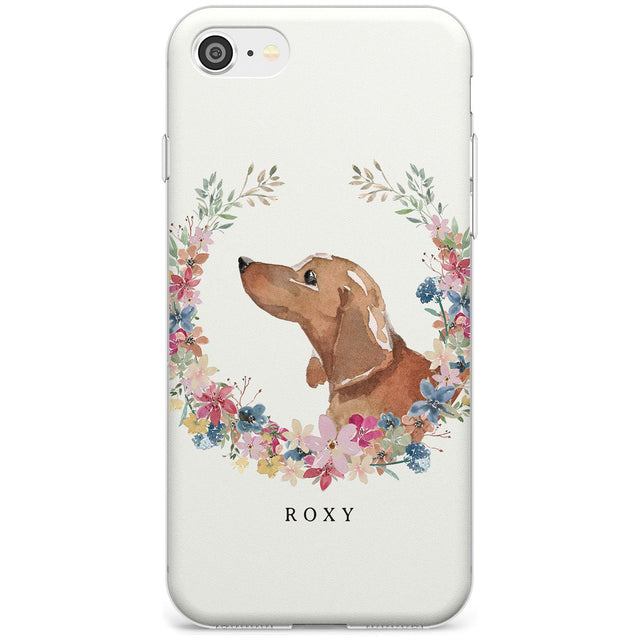 Tan Dachshund - Watercolour Dog Portrait Slim TPU Phone Case for iPhone SE 8 7 Plus