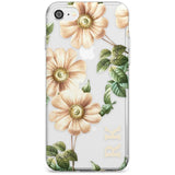 Custom Clear Vintage Floral Cream Anemones Slim TPU Phone Case for iPhone SE 8 7 Plus