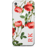 Custom Clear Vintage Floral Pink Roses Slim TPU Phone Case for iPhone SE 8 7 Plus