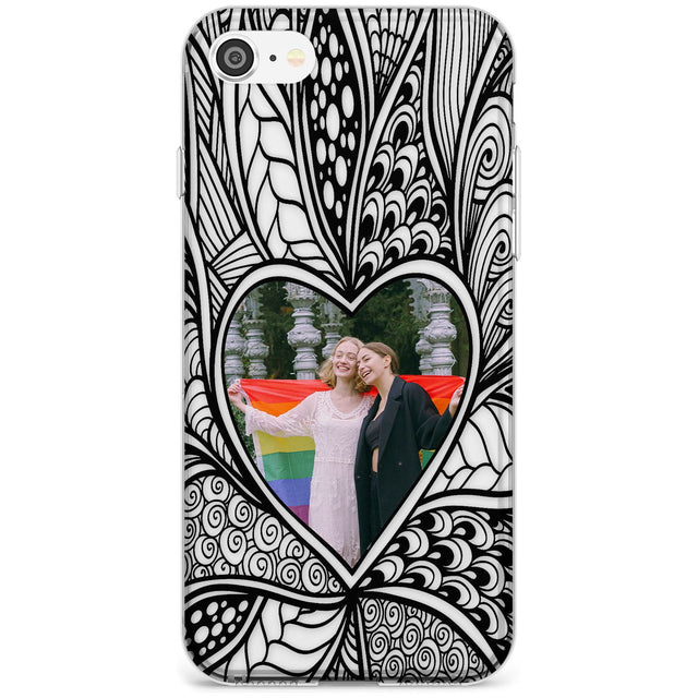 Personalised Henna Heart Photo Case Slim TPU Phone Case for iPhone SE 8 7 Plus