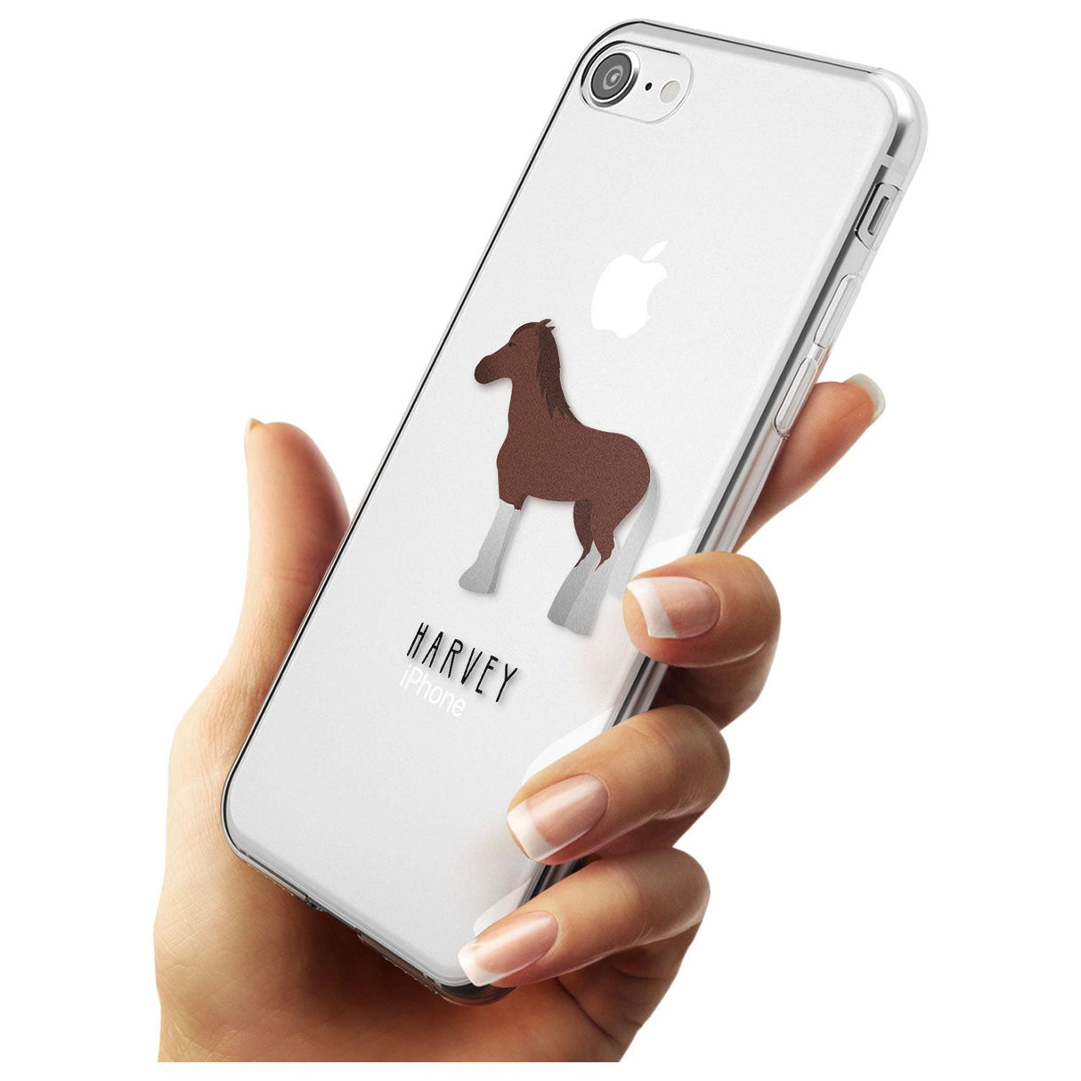 Personalised Brown Horse Slim TPU Phone Case for iPhone SE 8 7 Plus