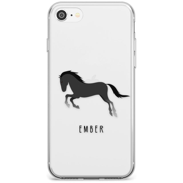 Personalised Black Horse Slim TPU Phone Case for iPhone SE 8 7 Plus