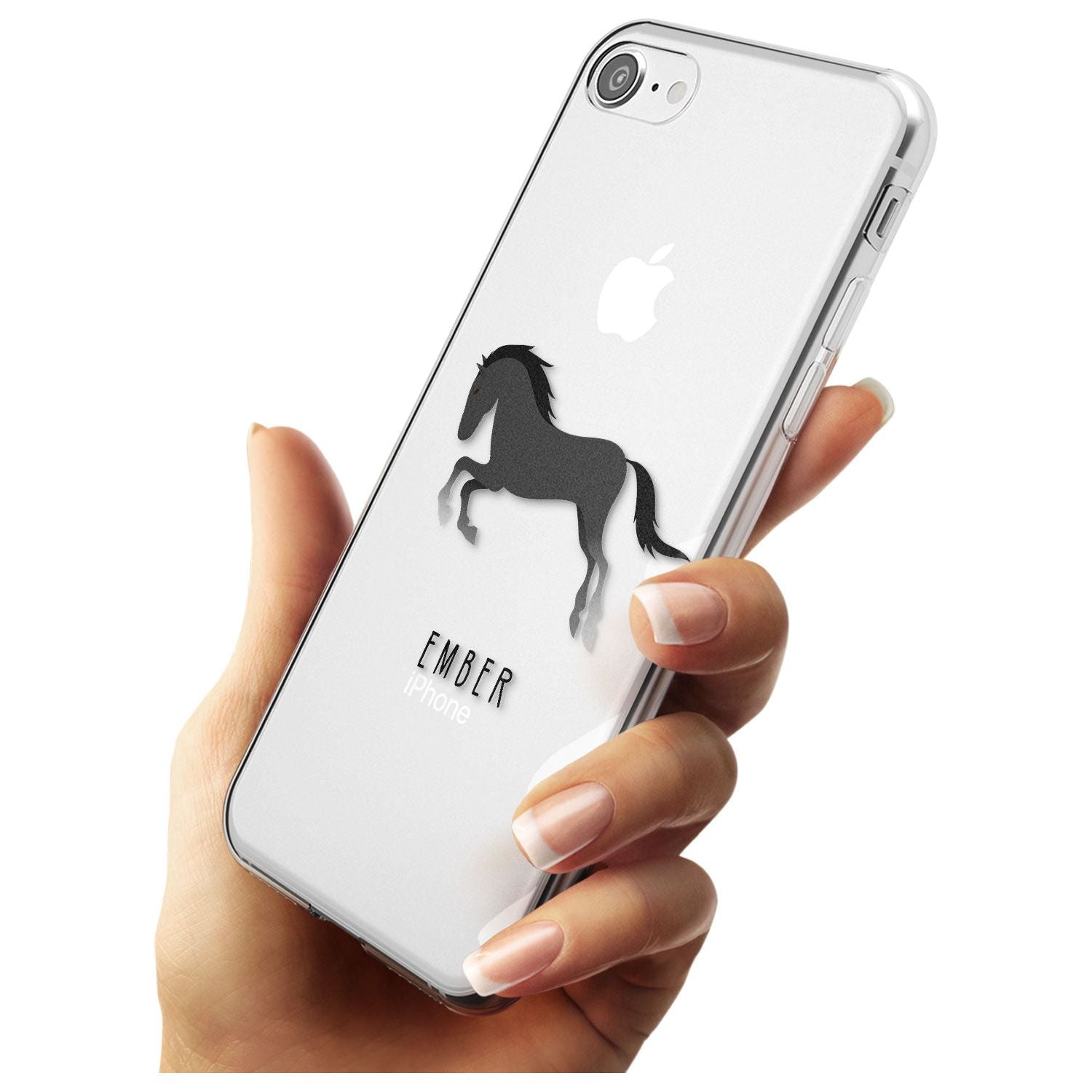 Personalised Black Horse Slim TPU Phone Case for iPhone SE 8 7 Plus